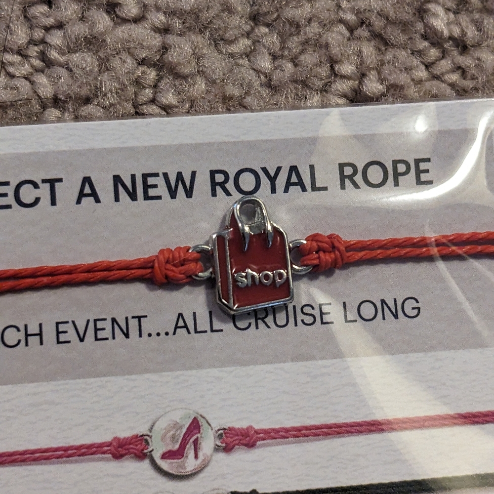 EFFY Royal Rope Bracelet With Charm in the Shape Of Red Shopping Bag NWT